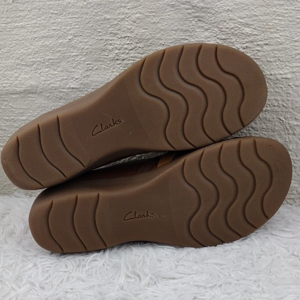 Collection by Clarks Ultimate Comfort Brown Leather Round Toe Wedge Heel Shoe